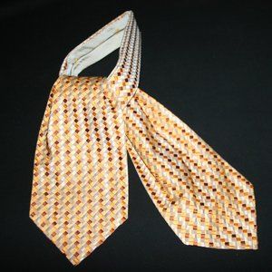 Ascot 100% Silk Jacquard Checkered Brown & Gold